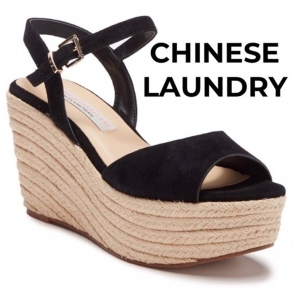 Chinese Laundry Kristin Cavallari Black Wedge Sandals